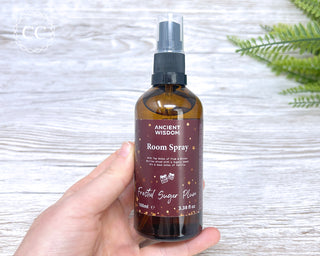 Frosted Sugar Plum Room Spray 100ml bottle in hand