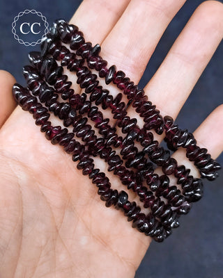 Garnet Gemchip Bracelets in hand
