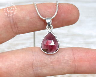 Garnet Faceted Silver Necklace #5