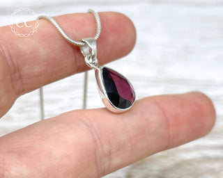 Garnet Faceted Silver Necklace #5