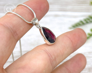 Garnet Faceted Silver Necklace #2