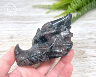 Garnet & Arfvedsonite Dragon Skull #2
