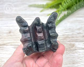 Garnet & Arfvedsonite Dragon Skull #2