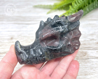 Garnet & Arfvedsonite Dragon Skull #1