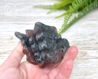 Garnet & Arfvedsonite Dragon Skull #1