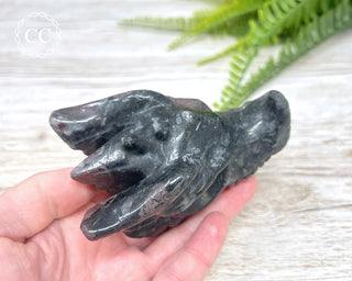 Garnet & Arfvedsonite Dragon Skull #1