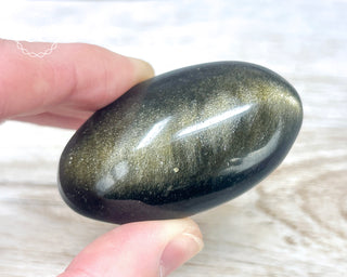 Gold Sheen Obsidian Chunky Palm Stone #1