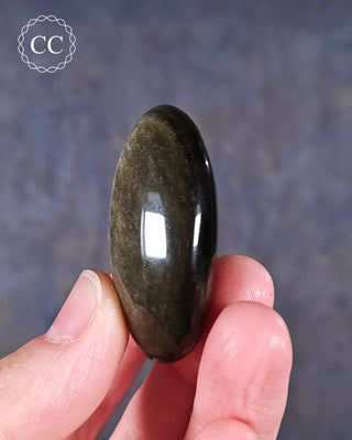 Gold Sheen Obsidian Chunky Palm Stone #2