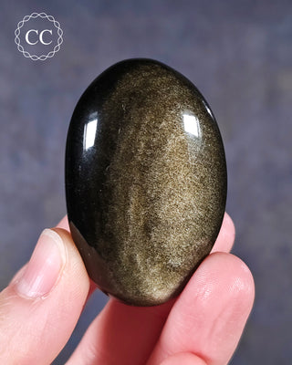 Gold Sheen Obsidian Chunky Palm Stone #6