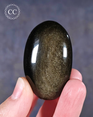 Gold Sheen Obsidian Chunky Palm Stone #6