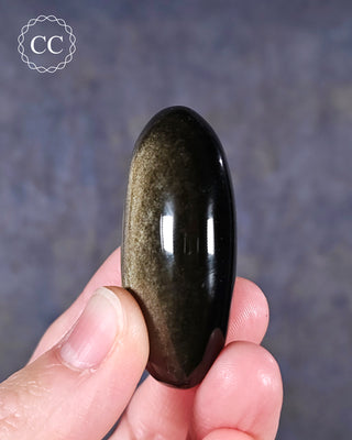 Gold Sheen Obsidian Chunky Palm Stone #6