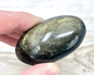 Gold Sheen Obsidian Chunky Palm Stone #3