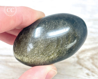 Gold Sheen Obsidian Chunky Palm Stone #3