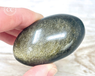 Gold Sheen Obsidian Chunky Palm Stone #3