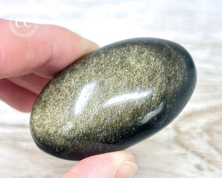 Gold Sheen Obsidian Chunky Palm Stone #3