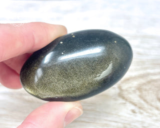 Gold Sheen Obsidian Chunky Palm Stone #1