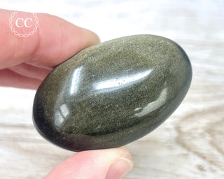 Gold Sheen Obsidian Chunky Palm Stone #5