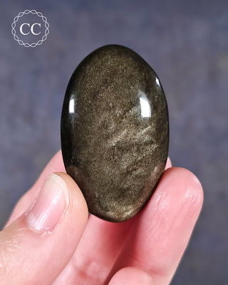 Gold Sheen Obsidian Chunky Palm Stone #2