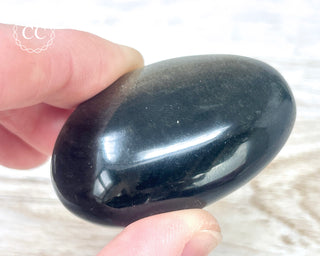 Gold Sheen Obsidian Chunky Palm Stone #6