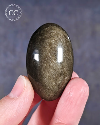 Gold Sheen Obsidian Chunky Palm Stone #2