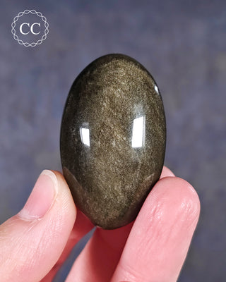 Gold Sheen Obsidian Chunky Palm Stone #2