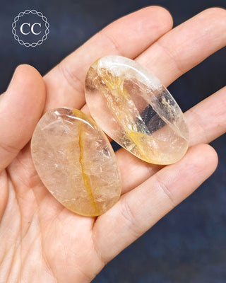 Golden Healer Flat Palm Stone