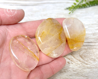 Golden Healer Flat Palm Stone