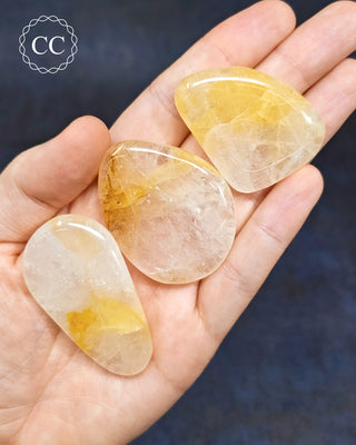 Golden Healer Flat Palm Stone