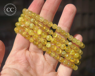 Golden Prehnite Beaded Bracelets on hand
