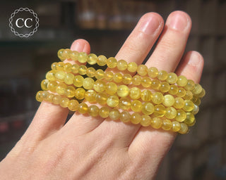 Golden Prehnite Beaded Bracelet