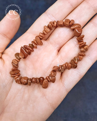 Goldstone Gemchip Bracelet on hand