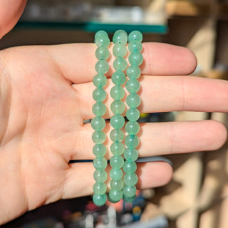 Green Aventurine 6mm Beaded Bracelet