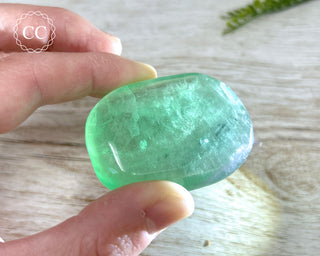 Green Fluorite Palm Stone #2