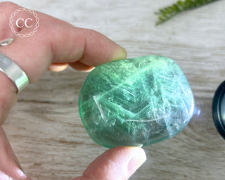 Green Fluorite Palm Stone #4