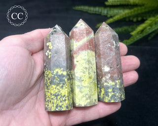 Green Opal and Red Calcite Tower