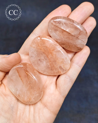 Hematoid Quartz | Fire Quartz Flat Palm Stone