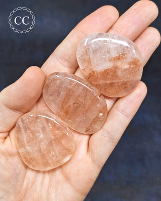 Hematoid Quartz | Fire Quartz Flat Palm Stone
