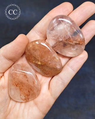 Hematoid Quartz | Fire Quartz Flat Palm Stone