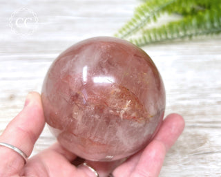 Hematoid Quartz | Fire Quartz Sphere with Pyrite #1