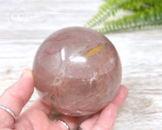 Hematoid Quartz | Fire Quartz Sphere with Pyrite #1