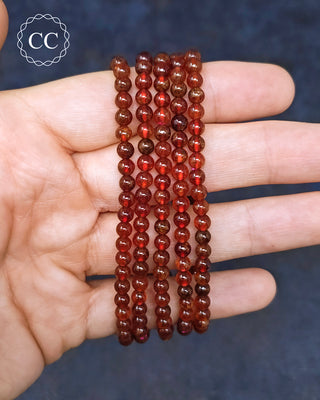 Hessonite Garnet Beaded Bracelet