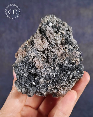 Hematite & Calcite Specimen from Murcia, Spain shown held in hand