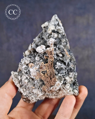 Hematite & Calcite Specimen from Murcia, Spain shown held in hand