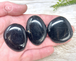 Black Tourmaline Flat Palm Stone