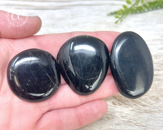 Black Tourmaline Flat Palm Stone
