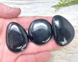 Black Tourmaline Flat Palm Stone