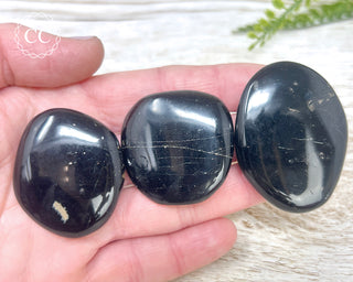 Black Tourmaline Flat Palm Stone