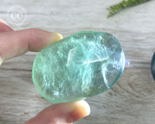 Green Fluorite Palm Stone #1