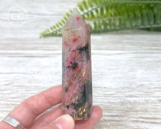 Ice Rhodonite | Rhodonite in Quartz Tower #1