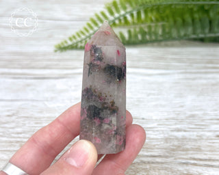 Ice Rhodonite | Rhodonite in Quartz Tower #3